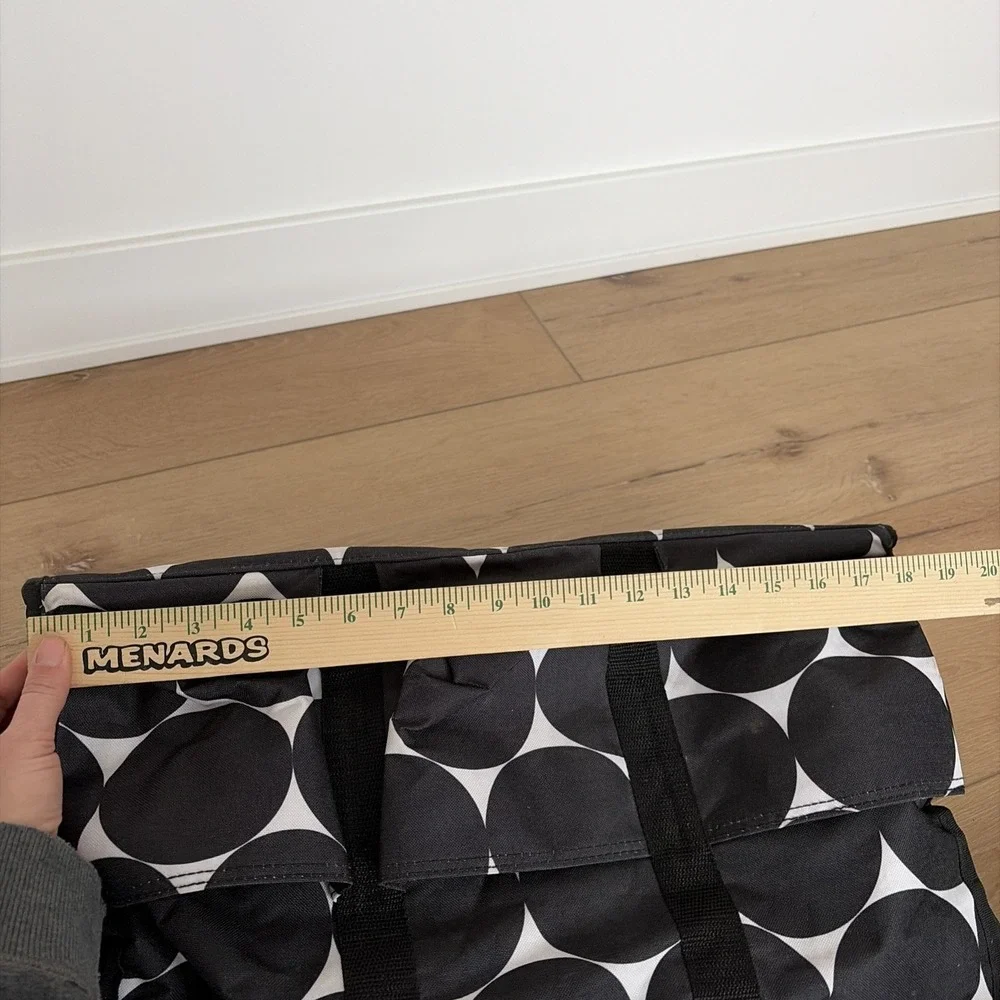 THIRTY-ONE Large TOTE Bag BIG BLACK & WHITE POLKA DOTS Handles Zip Top Utility‎ - Picture 10 of 10
